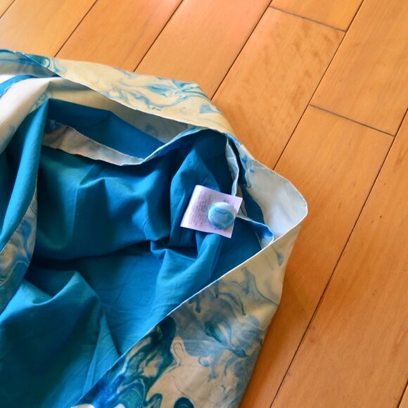 Anthropologie Maeve Marbled Waters Dress White Blue Size 4 - Picture 8 of 13